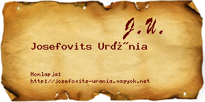 Josefovits Uránia névjegykártya